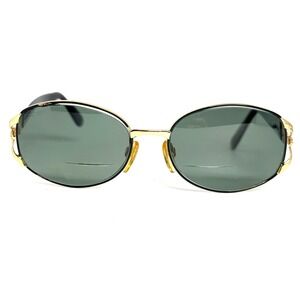 Sergio Tacchini ST 1047-S Gold Black Oval Sunglasses Made in Italy